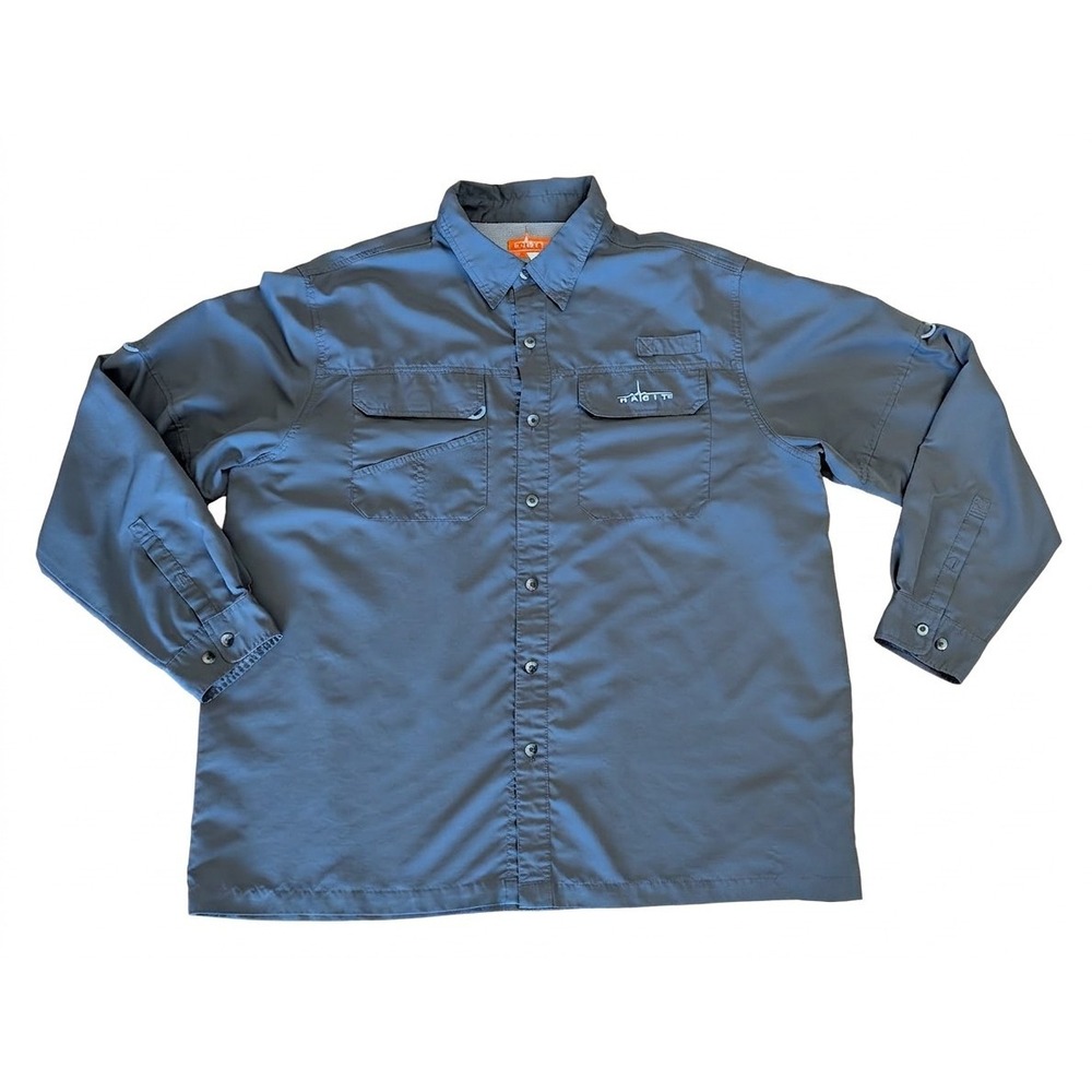 Habit Long Sleeve Fishing Shirt, Charcoal Gray, Vented, 100% Polyester, Size XL